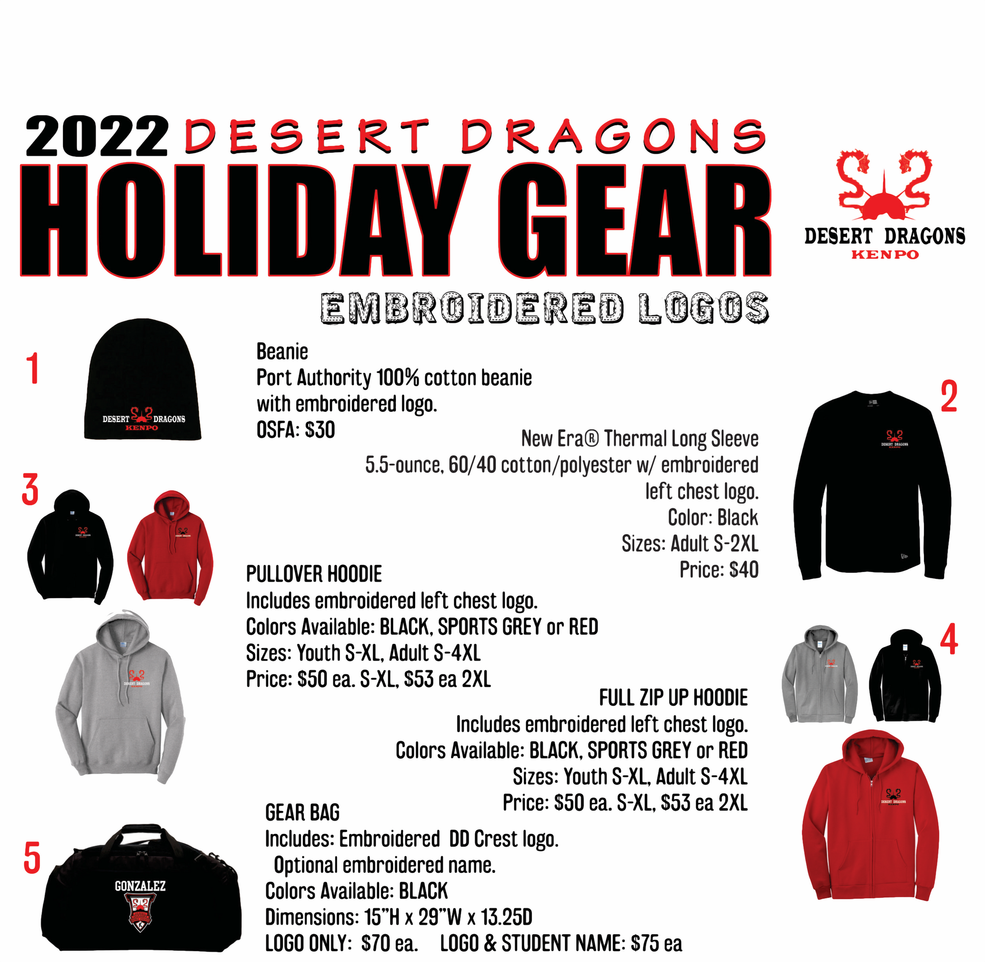 Announcing the Desert Dragons 2022 Holiday Gear Sale!!